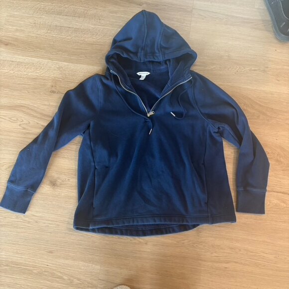 ATHLETA Cozy Karma 1/4 Zip Hoodie Enchanted Blue Sport Sweatshirt size XL - Picture 2 of 11